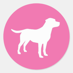 Sticker Rond Labrador Theme Chien Baby shower Pink Lab