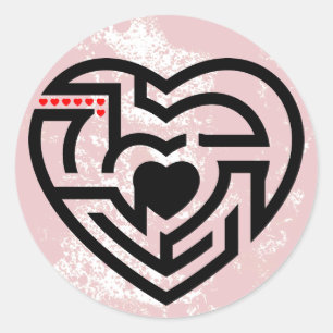 Sticker Rond labyrinthe d'amour