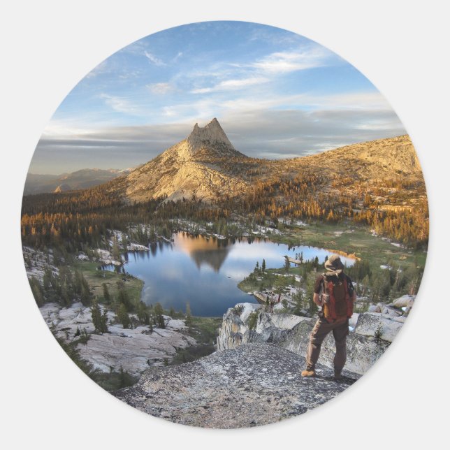 Sticker Rond Lac de la Cathédrale / Pic - Yosemite - Trail John (Devant)