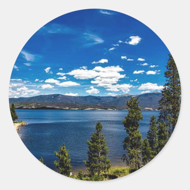 Sticker Rond Lac Granby, Colorado (Devant)