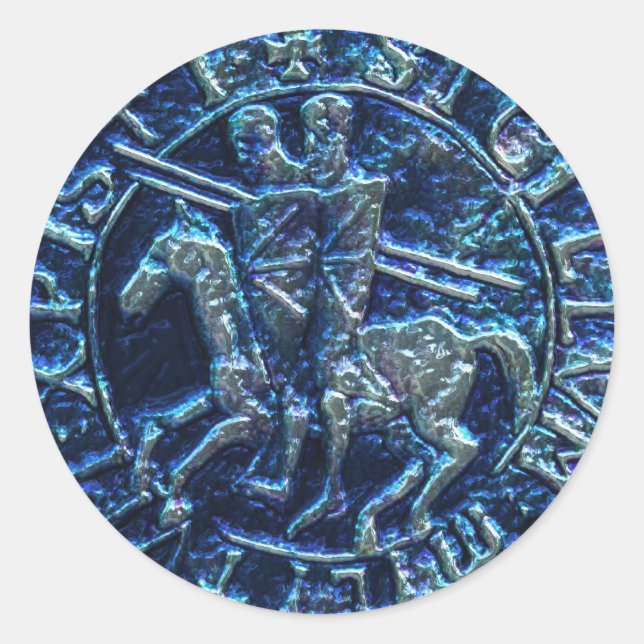 Sticker Rond Lac Medieval des Knights (Devant)