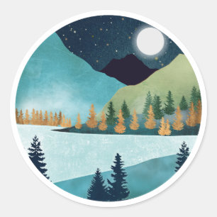 Sticker Rond Lac Moonrise
