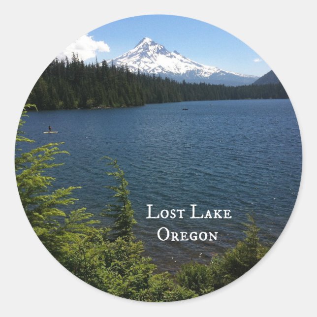 Sticker Rond Lac perdu, Oregon (Devant)