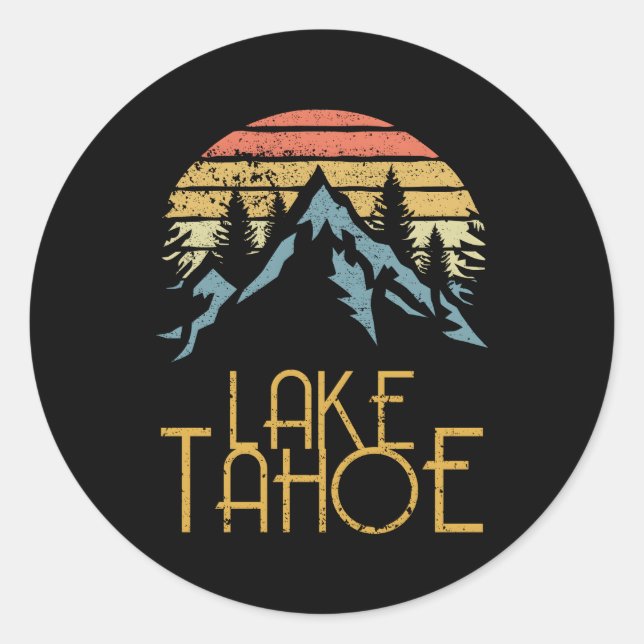 Sticker Rond Lac Tahoe Californie Nevada (Devant)