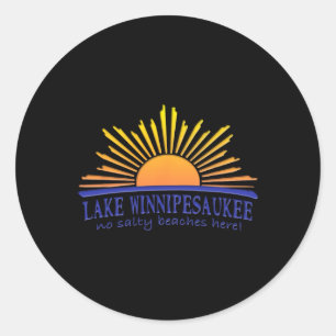 Sticker Rond Lac Winnipesaukee Pas De Plages Salées Ici Souveni