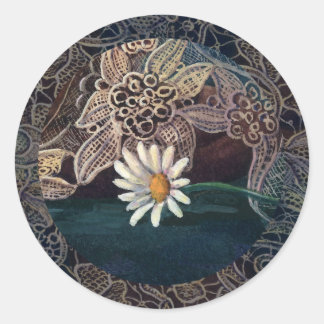 Sticker Rond LACE NOIRE & JOISES par SHARON SHARPE