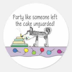 Sticker Rond Lâche ton chien de fête