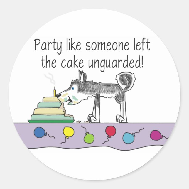 Sticker Rond Lâche ton chien de fête (Devant)