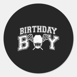 Sticker Rond Lacrosse Boys Anniversaire Décorations Fête Lacros