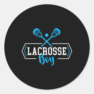 Sticker Rond Lacrosse Garçon Lacrosse Jeunes Garçons 1