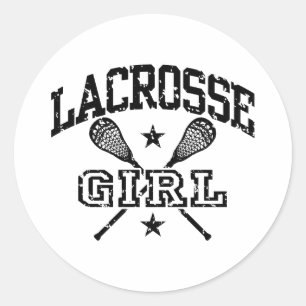 Sticker Rond Lacrosse Girl