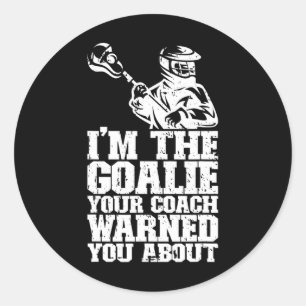 Sticker Rond Lacrosse Goalie Lax Goalkeeper Funny Lacrosse Joue