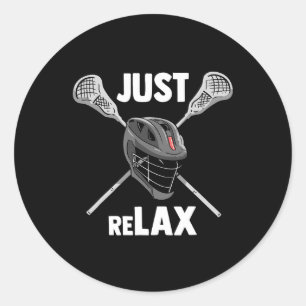 Sticker Rond Lacrosse Hommes Femmes Lax Lacrose Joueuse Garçons