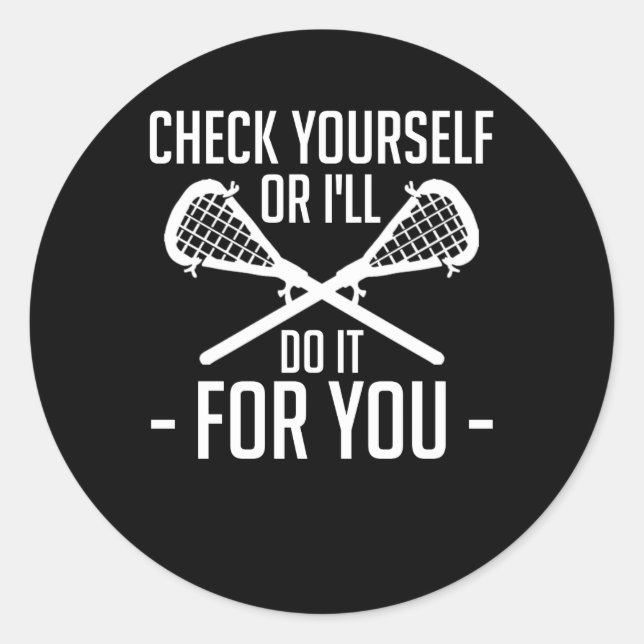 Sticker Rond Lacrosse Lover Faites-Le Pour Vous (Devant)