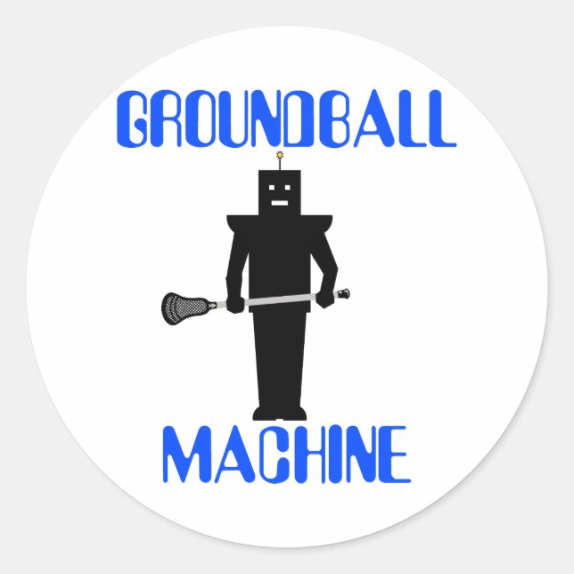 Sticker Rond Lacrosse Motivation GroundballSticker noir machine (Devant)