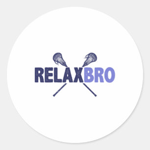 Sticker Rond Lacrosse Player Relax Bro Funny Lax Cadeaux Hommes