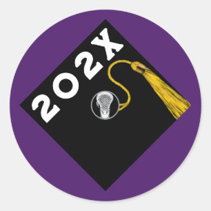 Sticker Rond Lacrosse Senior Night Graduation