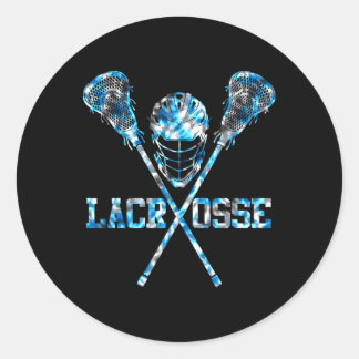 Sticker Rond Lacrosse Tie Dye Pour Hommes Femmes Filles Garçons
