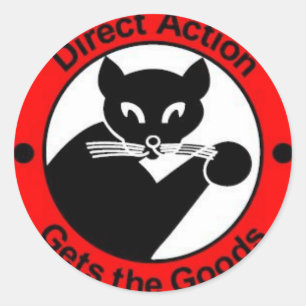 Sticker Rond l'action directe obtient l'autocollant de