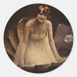 Sticker Rond L'actrice de Ziegfeld en coquillage