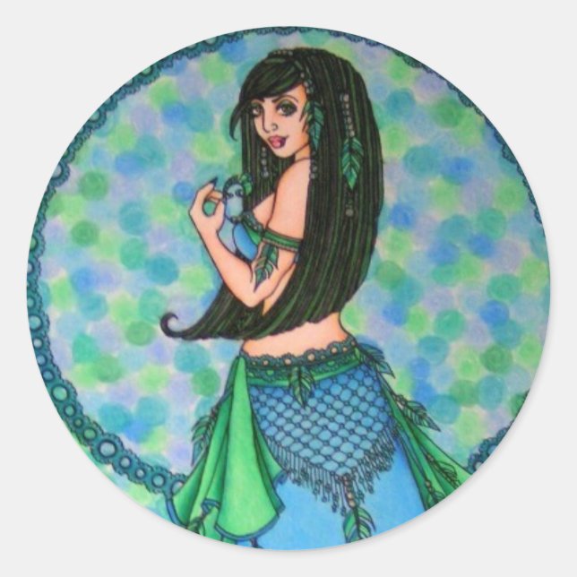Sticker Rond Lacy Belly Dancer (Devant)