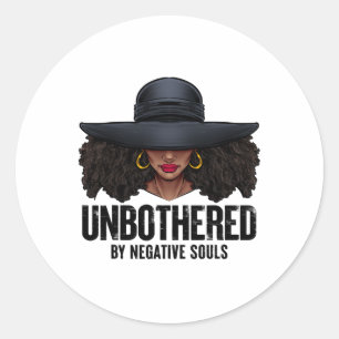 Sticker Rond Ladi afro-américain Sassy Black Queen