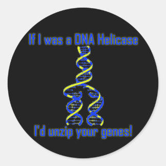 Sticker Rond L'ADN Helicase dézips les gènes !
