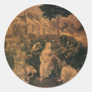 Sticker Rond L'Adoration des Mages de Léonard de Vinci