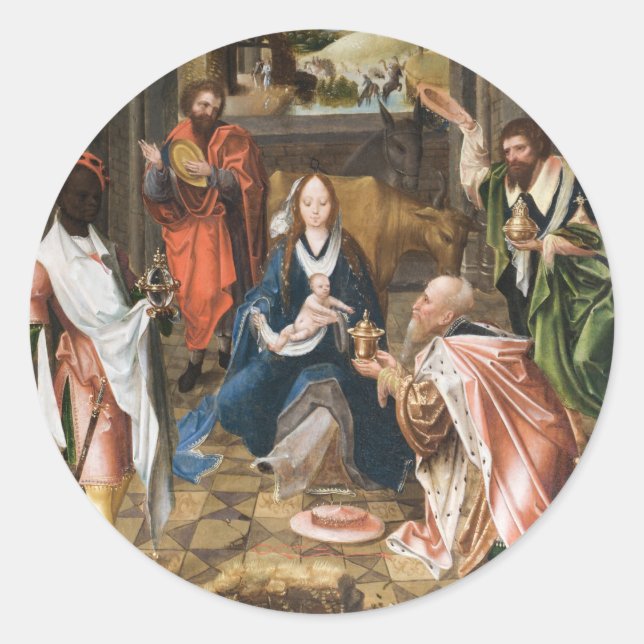 Sticker Rond L'Adoration des Vacances Magi-jésus (Devant)
