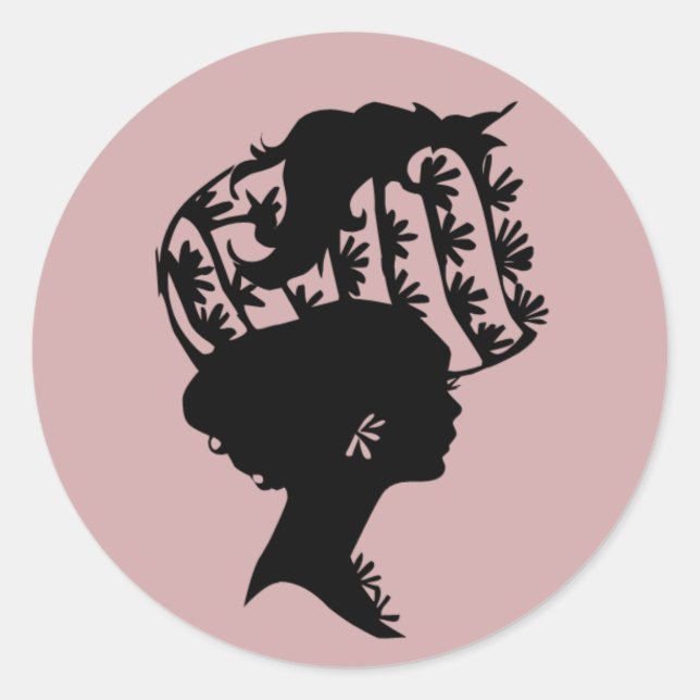Sticker Rond Lady in a Bonnet 9 Blush Pink AH2010 (Devant)