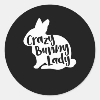 Sticker Rond Lady Lapin Fou - Amoureux Lapin Fou