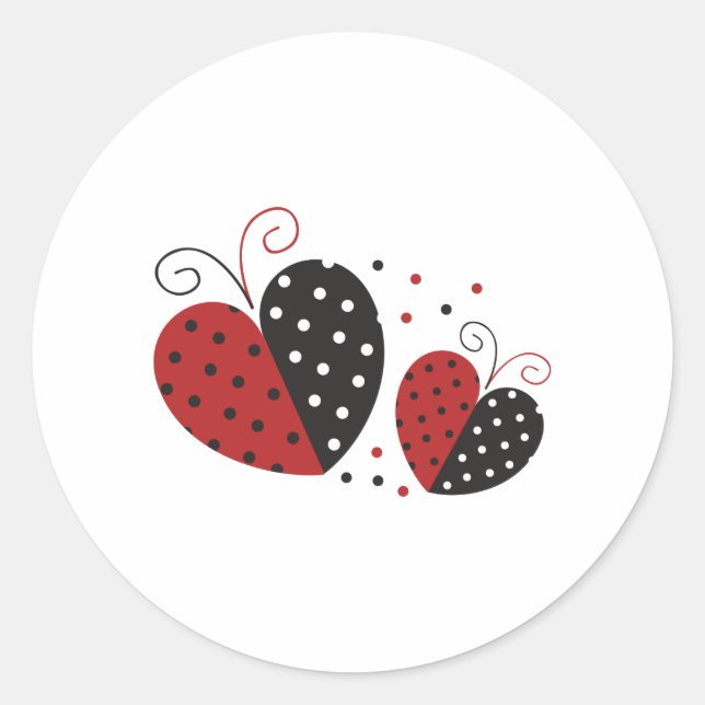 Sticker Rond Ladybug Heart mignon (Devant)