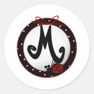Sticker Rond Ladybug Initial M