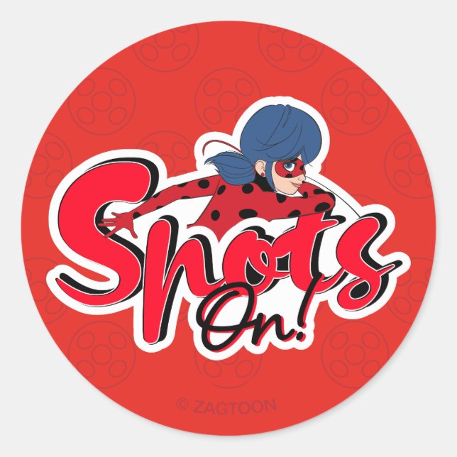 Sticker Rond Ladybug miraculeux | Spots allumés (Devant)