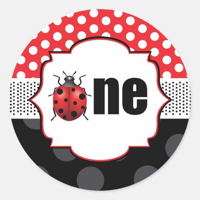 Sticker Rond Ladybug un anniversaire (Devant)