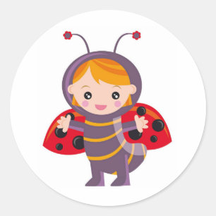 Sticker Rond Ladybugs