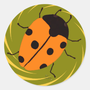 Sticker Rond Ladybugs