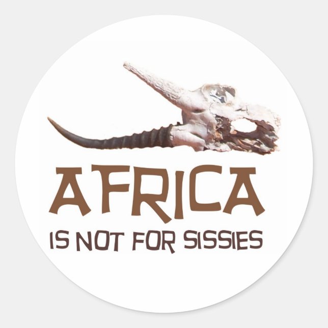 Sticker Rond L'Afrique n'est pas pour les missiles : le crâne d (Devant)