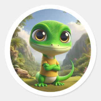 Sticker Rond Lagartixa Simpática
