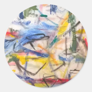 Sticker Rond Lagune dauphin Abstrait Jeff Hankamer Artjunkhaus