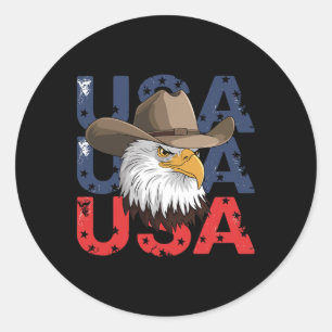 Sticker Rond L'Aigle Américain Usa Drapeau Pour Un Patriote