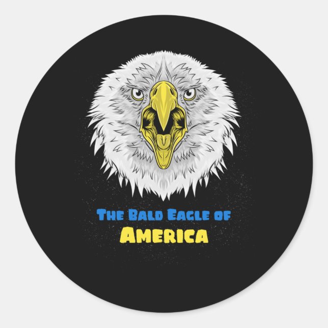 Sticker Rond L'aigle chauve de l'Amérique - emblème américain (Devant)