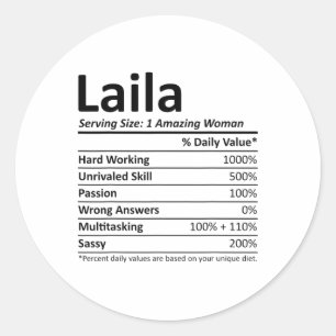 Sticker Rond Laila Nutrition Nom personnalisé Noël drôle
