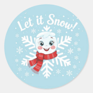Sticker Rond Laisse-le neiger !