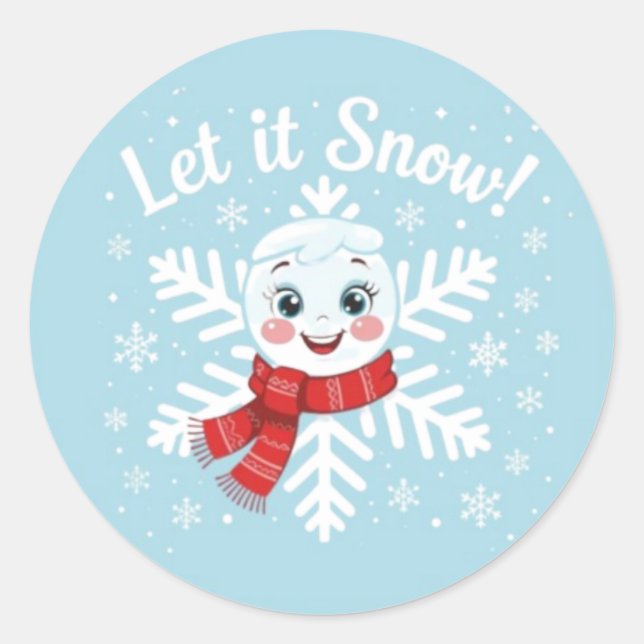 Sticker Rond Laisse-le neiger ! (Devant)