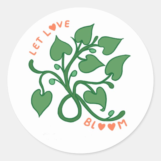 Sticker Rond Laisser fleurir l'amour (Devant)