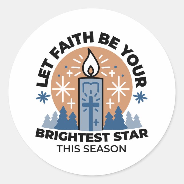 Sticker Rond Laisser la foi briller : Thème hiver (Devant)