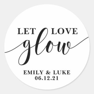 Sticker Rond laisser l'amour lueur Mariage Favor autocollants, 