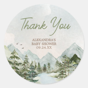 Sticker Rond Laisser l'aventure commencer le Baby shower des bo