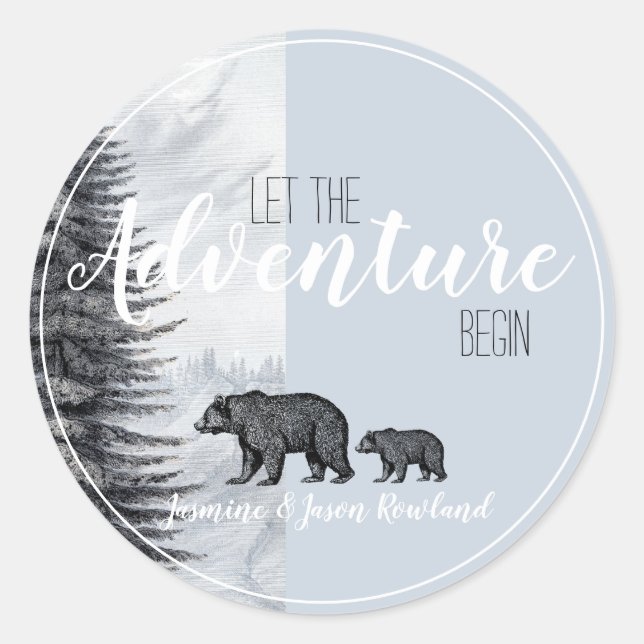 Sticker Rond Laisser L'Aventure Commencer Le Baby shower Des Ou (Devant)